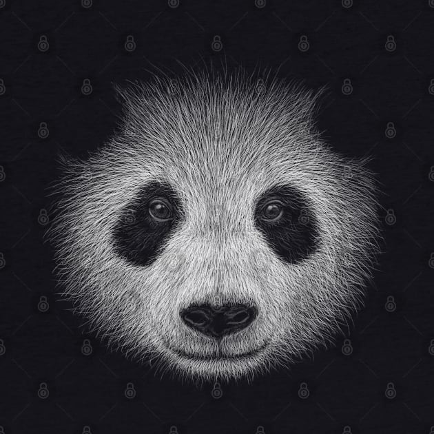 Fancy Panda Illustration Funky Panda-Bear Drawing by SkizzenMonster